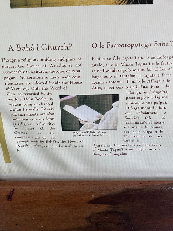 And more info about Baha'i, in English and Samoan.