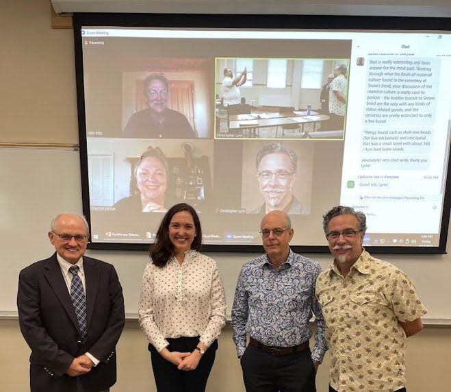 (l-r) Dr. Ian Brown, Lynn Funkhouser, Dr. Jim Knight, me. (on screen from top) Dr. John Blitz, Dr. Shannon Hodges.