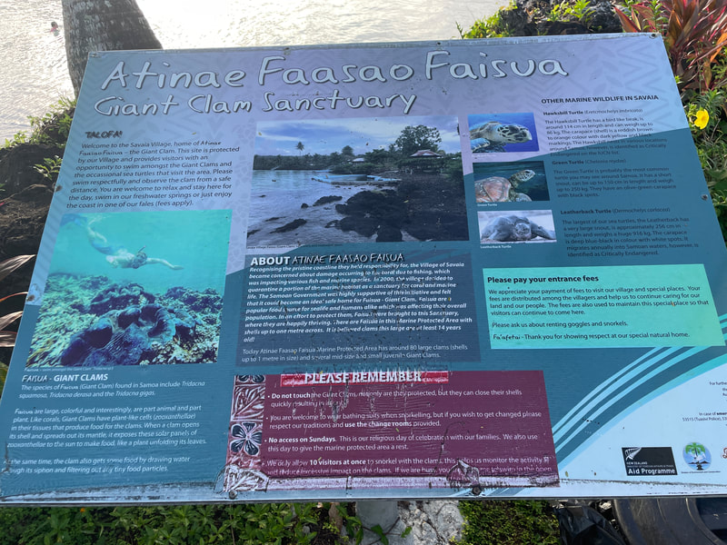 Info about the giant clam sanctuary.