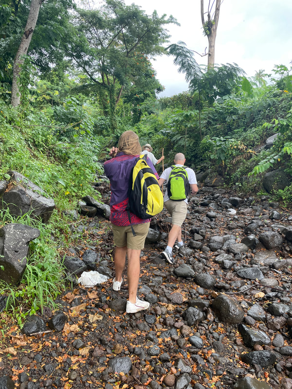 Streams do not belong to villages. While Greg has permission from the adjacent village to document this foaga, he avoids the daily bureaucracy of going thru the village by walking up the streambed.